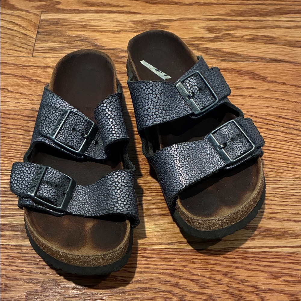 Black/silver Birkenstock Sandals size 37